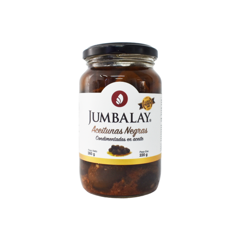 Aceitunas Negras Condimentadas - Premium Jumbalay - Frasco X 360 G
